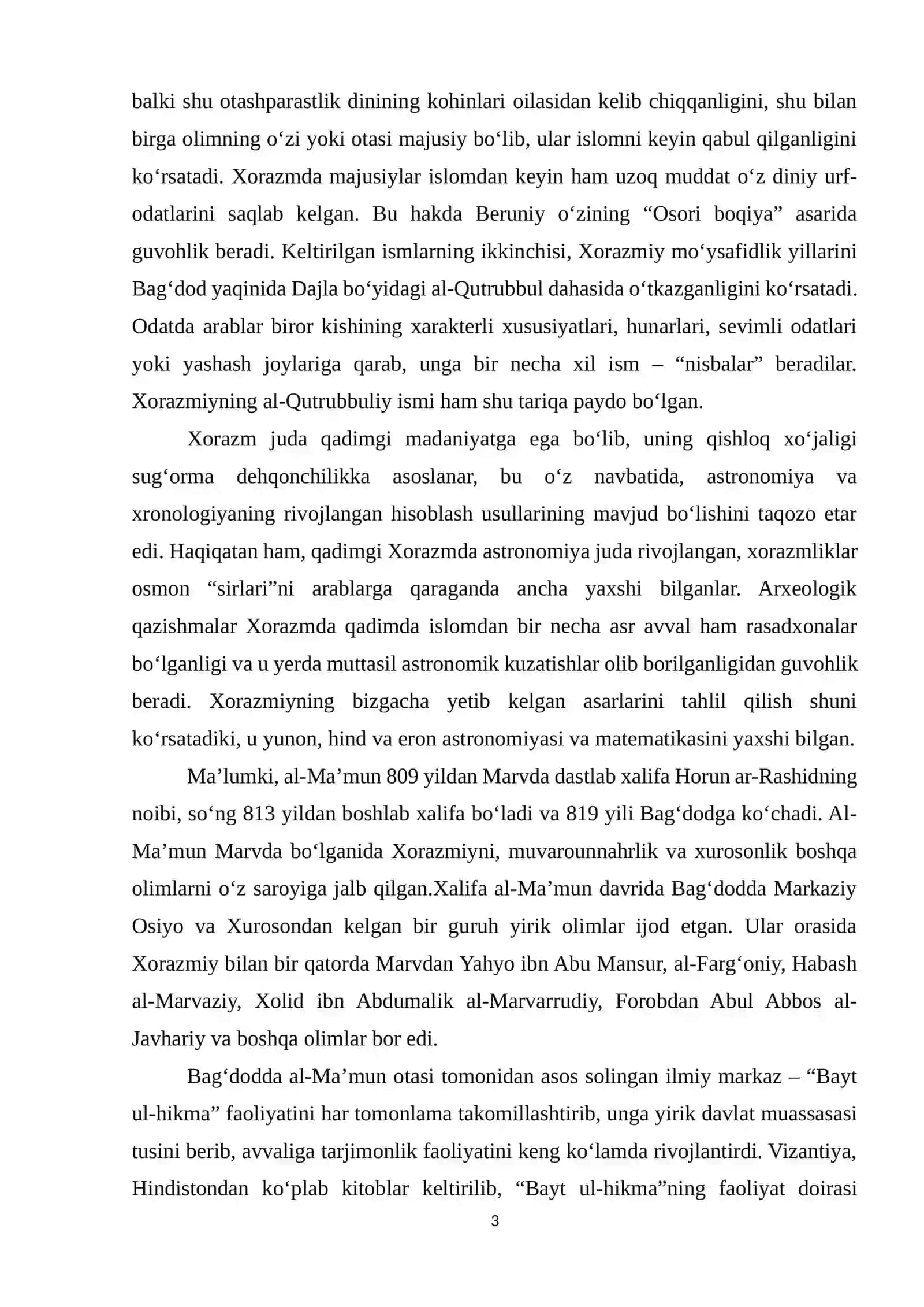 Muhammad ibn Muso al-Xorazmiy, Nasriddin Tusiy, Jamshid G'iyosiddin al-Koshiy, Ulug'bek asarlarida arifmetikaning rivojlanishi haqida ma'lumotlar 3