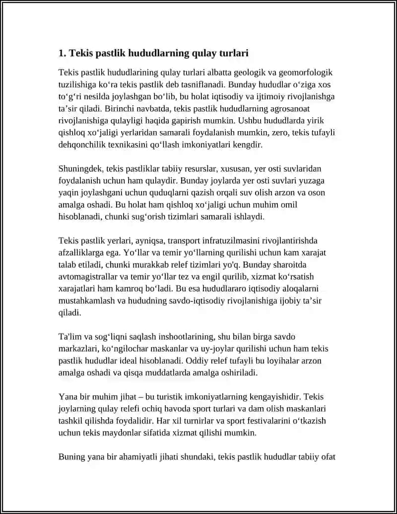 HUDUDNI QIYALIGI BO'YICHA QULAY VA NOQULAY TURLARI 3