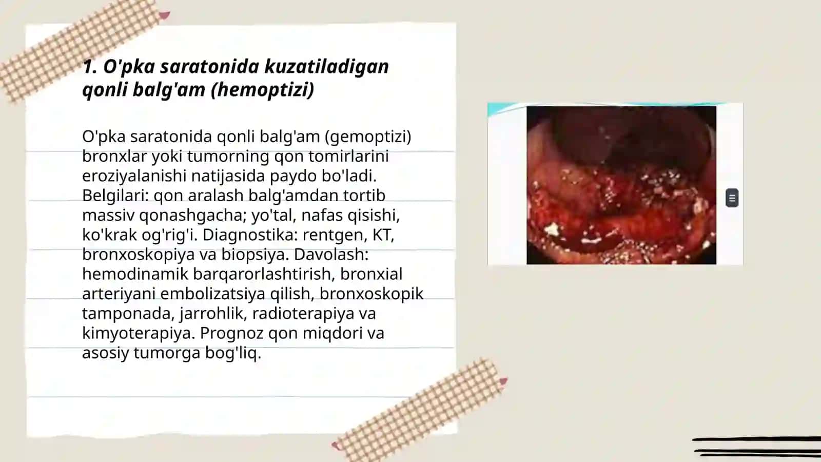 O'pka,meda, yo'g'on va to'g'ri ichak, siydik chiqarish azolari ayollar jinsjy azolari saratonida kuzatiladigan patologik ajralmalar 3