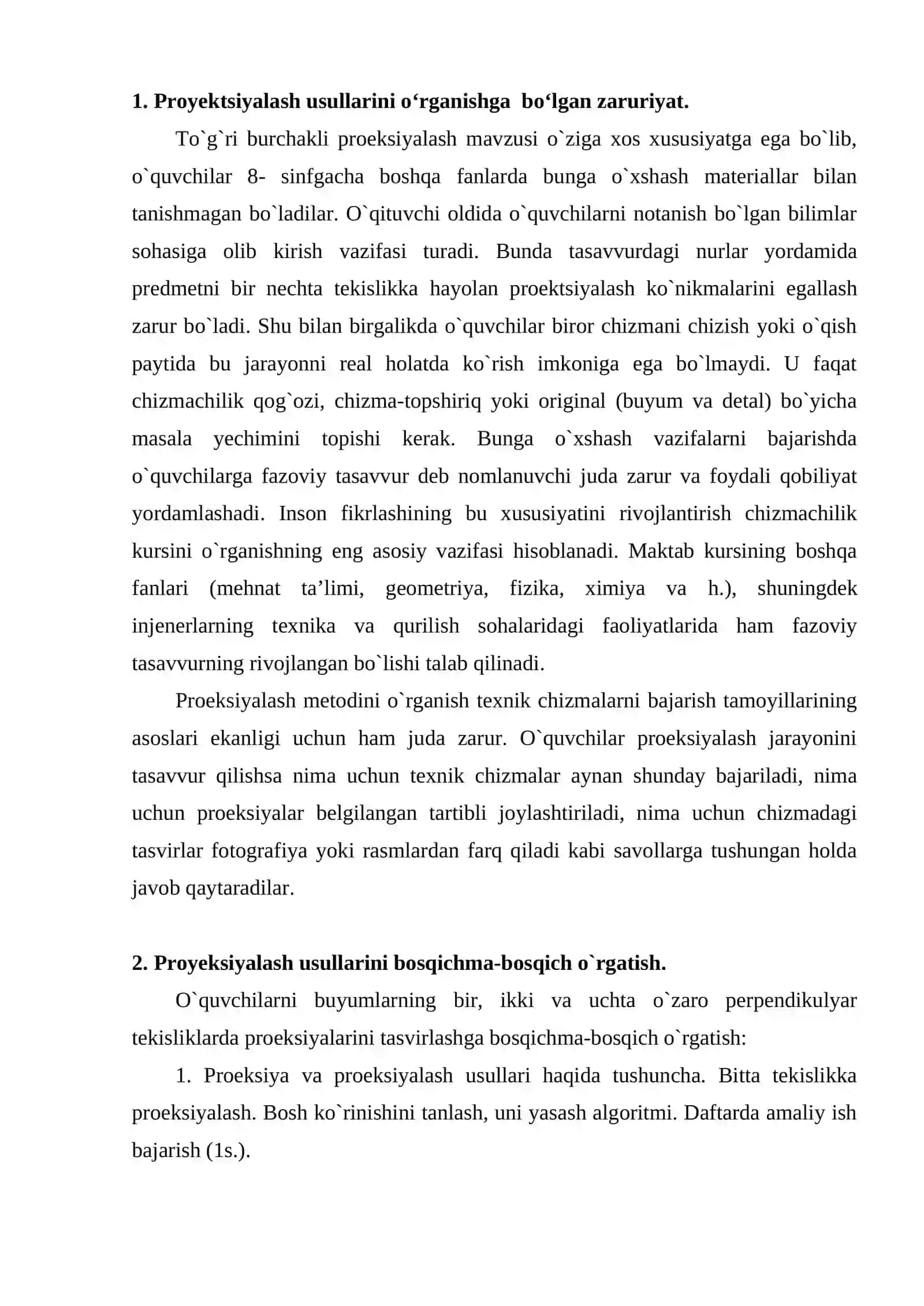 Proeksiyalash usullari 3