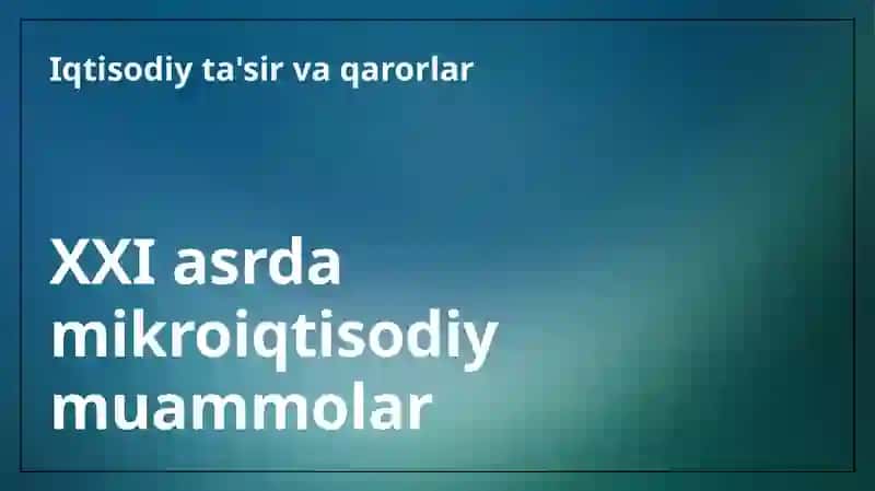XXI asr iqtisodiyotida mikroiqtisodiy muammolar 3