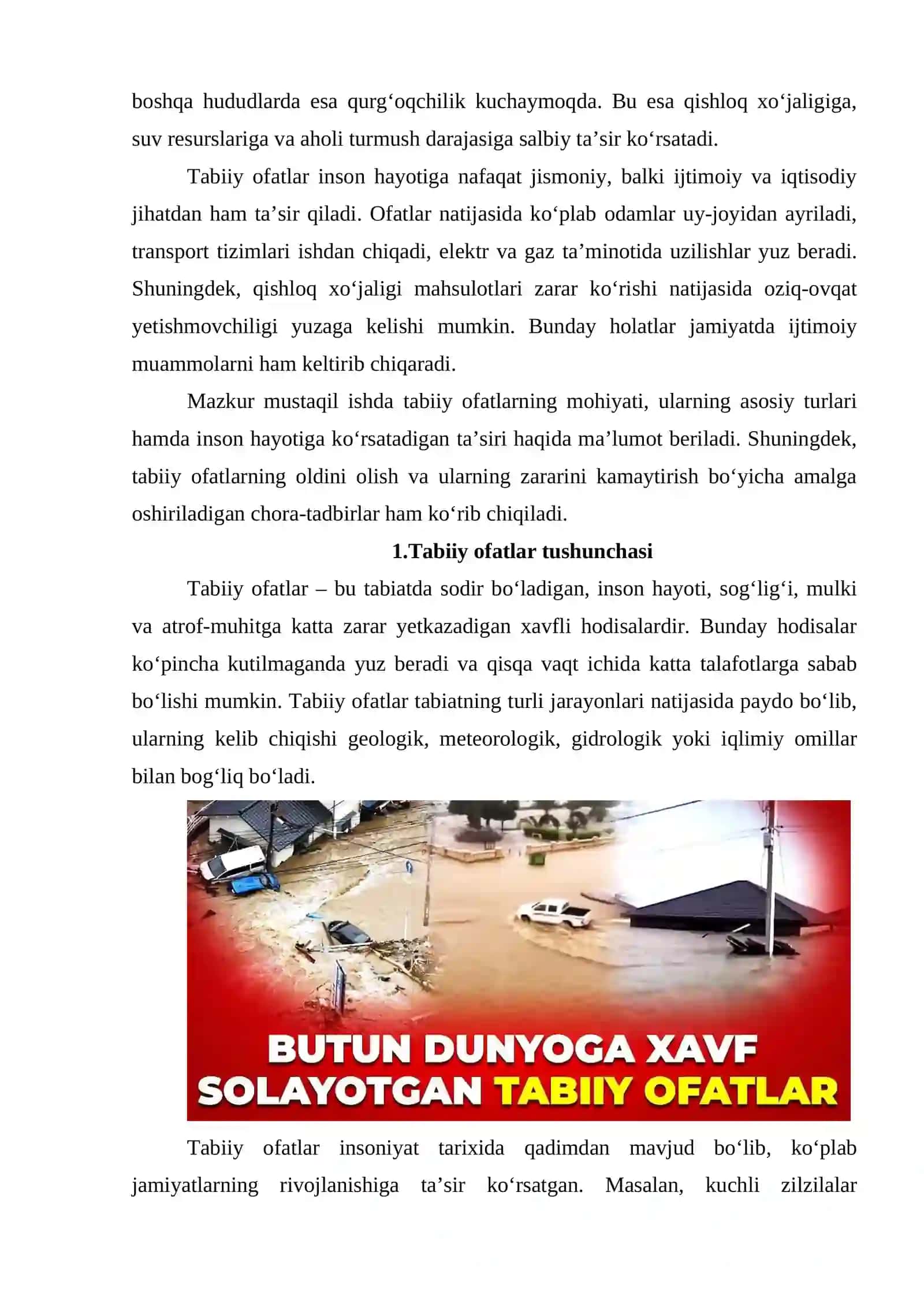 Tabiiy ofatlar va ularning inson hayotiga ta’siri 3