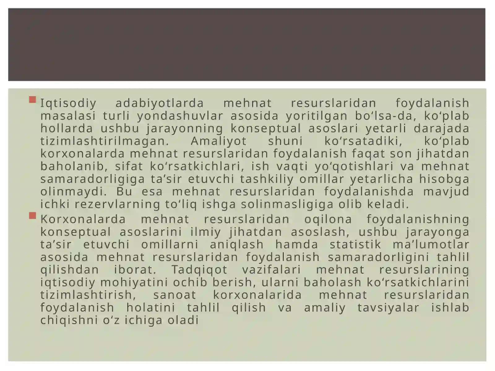Mehnat bozori va korxonalarda mehnat resurslaridan foydalanish. Kapital qo‘yilmalar va kapital bozori 3