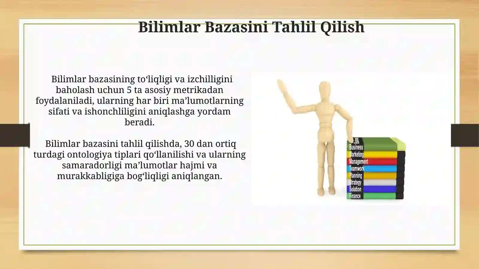 Bilimlar Bazasini Tahlil Qilish 3