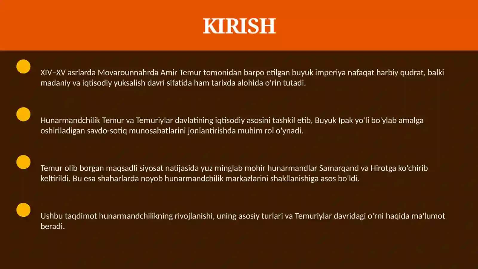 AMIR TEMUR VA TEMURIYLAR DAVRIDA HUNARMANDCHILIK 3