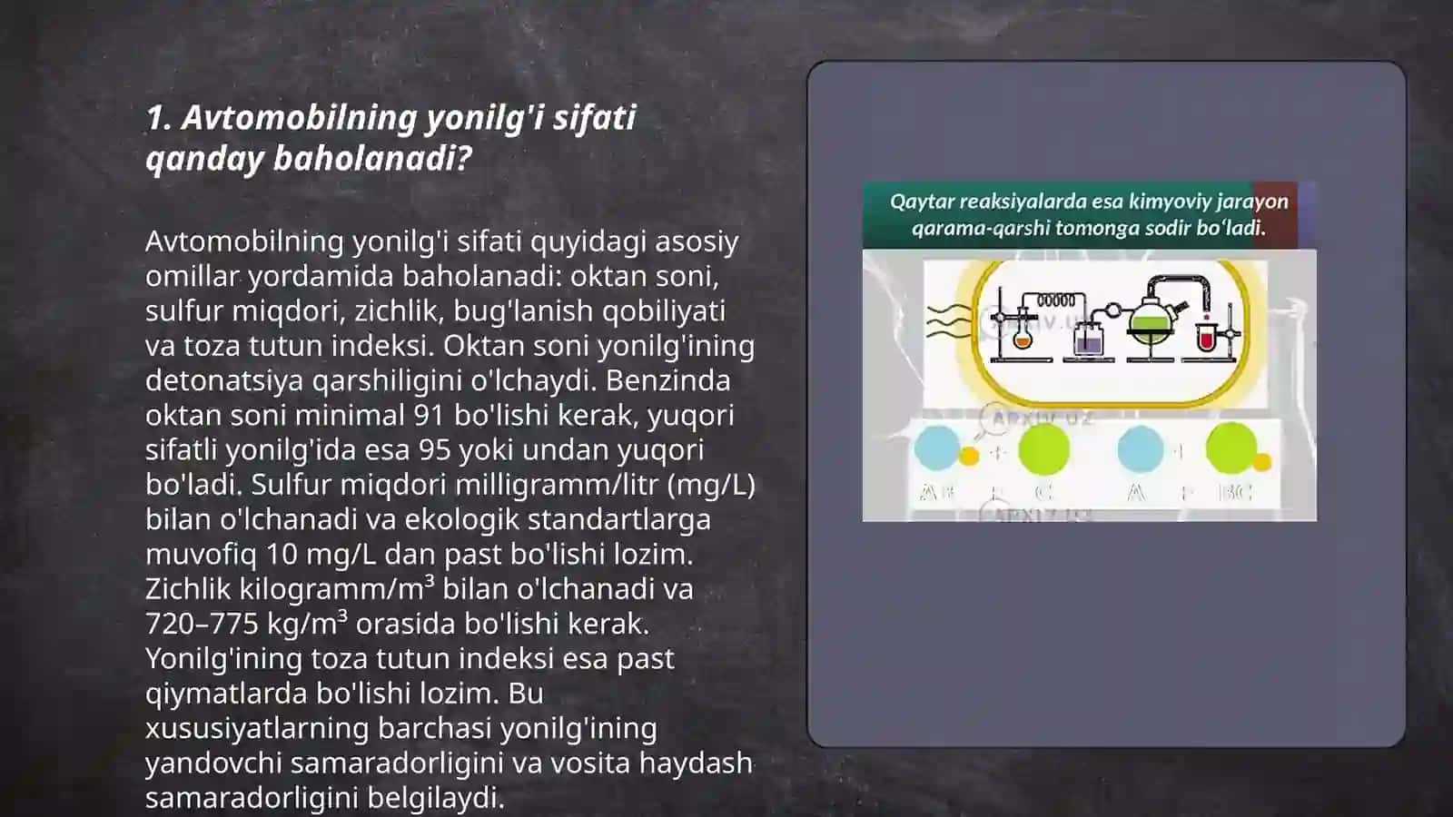 Avtomobilning yonilg'i sifati qanday baholanadi? 3