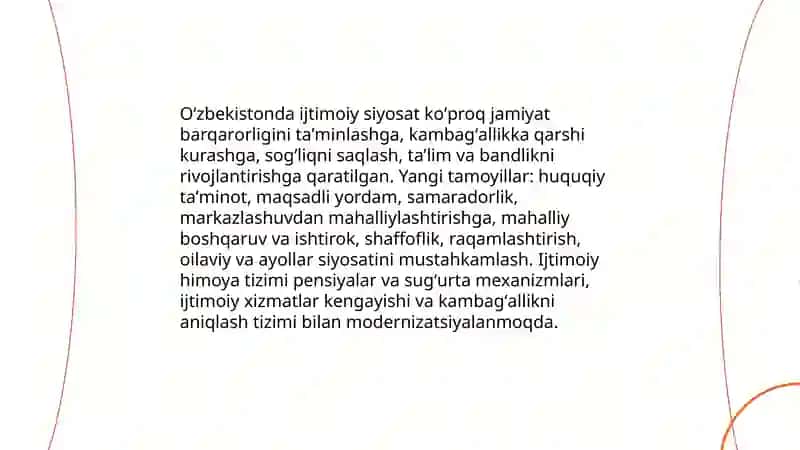 O'zbekistonda ijtimoiy sohada amalga oshirilayotgan ozgarishlar mazmun va mohiyati 3