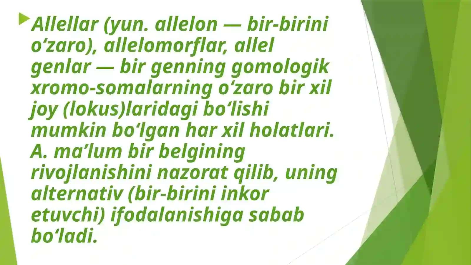 Noallel genlarning komplementar taʼsiri 3