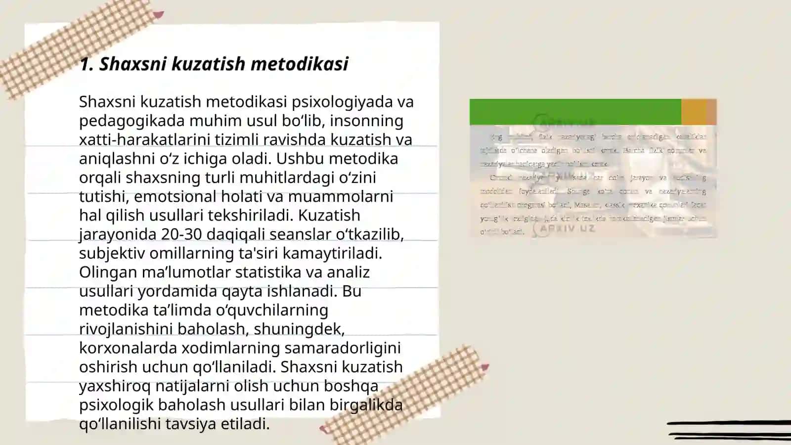 Shaxsni kuzatish metodikasi 3