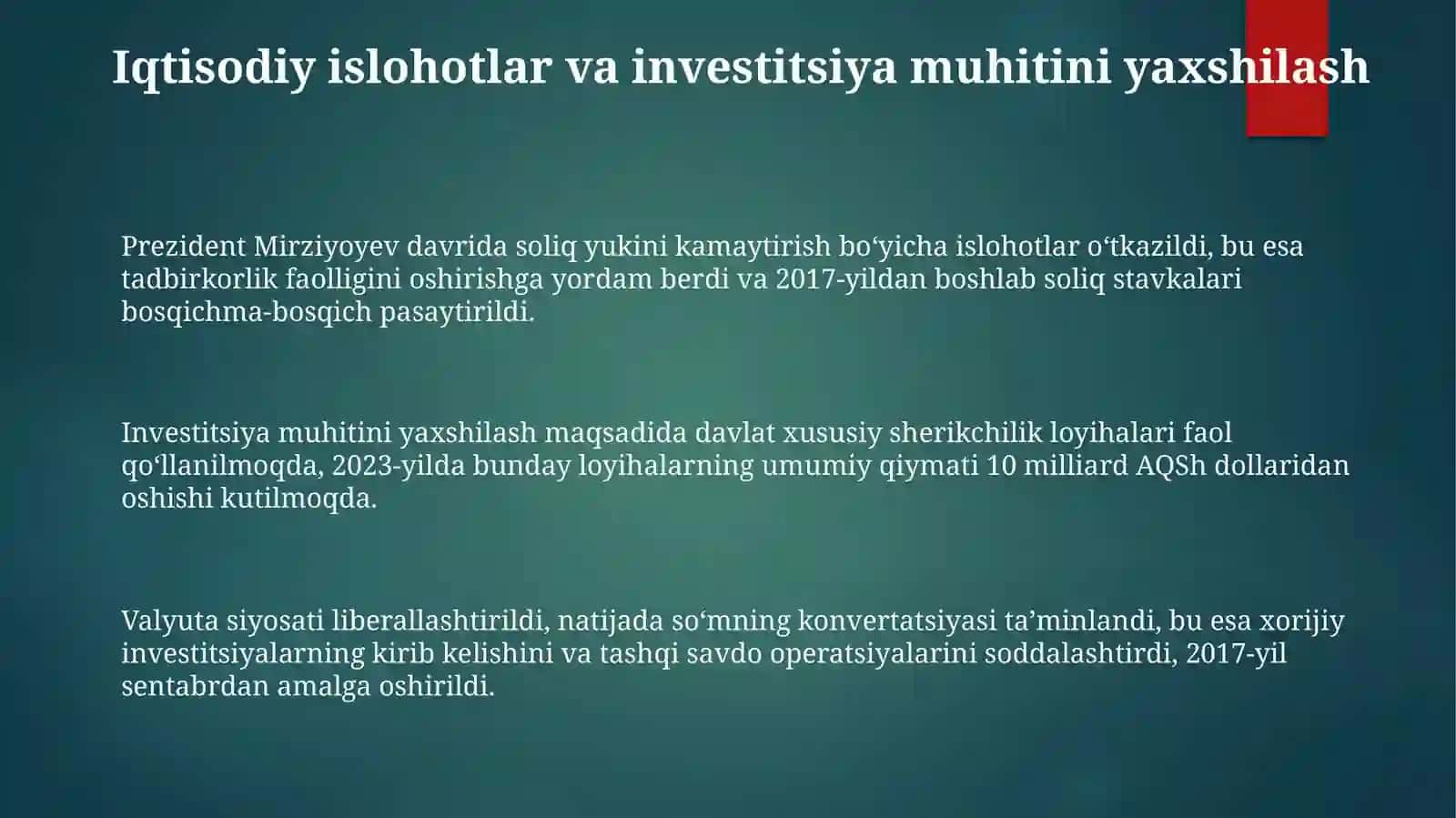 YАNGIOʻZBЕKISTONDАPREZIDENT SH.M.MIRZIYOYEV RAHBARLIGIDA ISLOHOTLАR 3