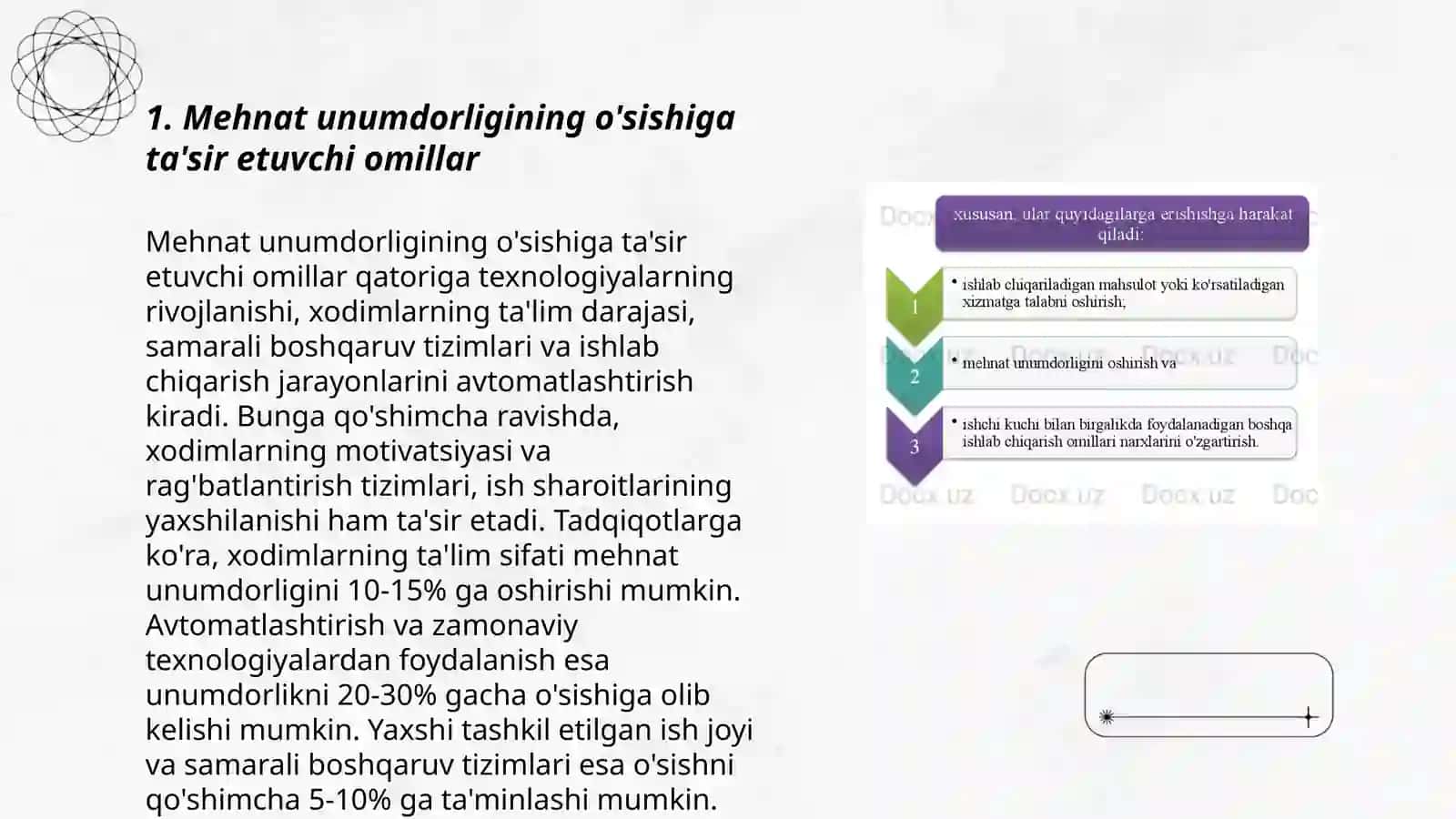 Mehnat unumdorligi- iqtisodiy o'sish omili sifatida 3