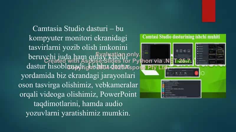 Comtasiya studio dasturi yordamida ta'lim sohasi oid ovozli va videoli o'qitish tizimlarini yaratish 3
