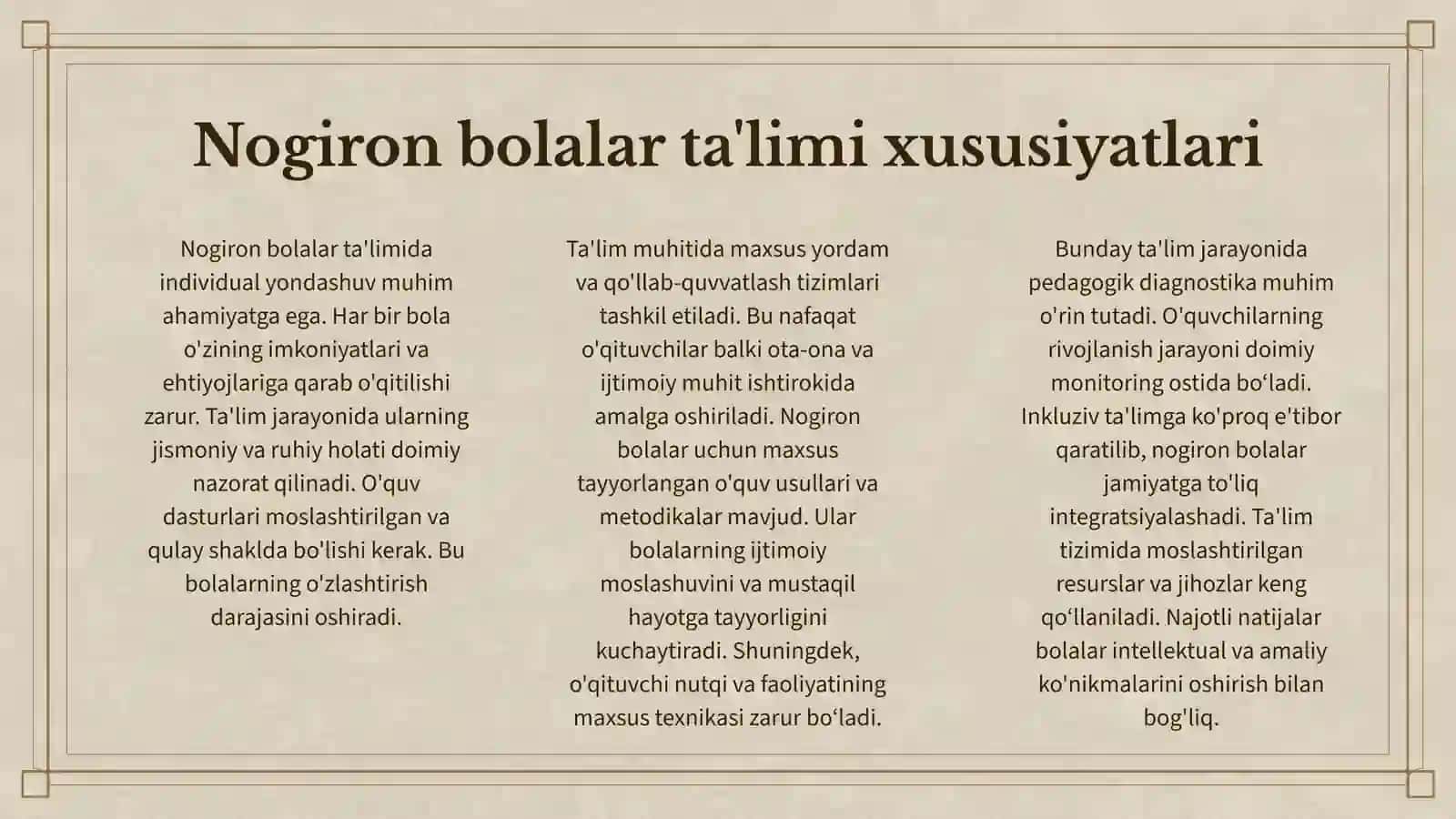 NOGORONLIGI BOʻLGAN BOLALARGA TARIX VA GEOGRAFIYA FANLARINI OʻQITISHNINH NAZARIY ASOSLARI 3