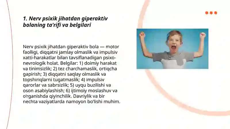 Nerv psixik jihatdan giperaktiv bola 3