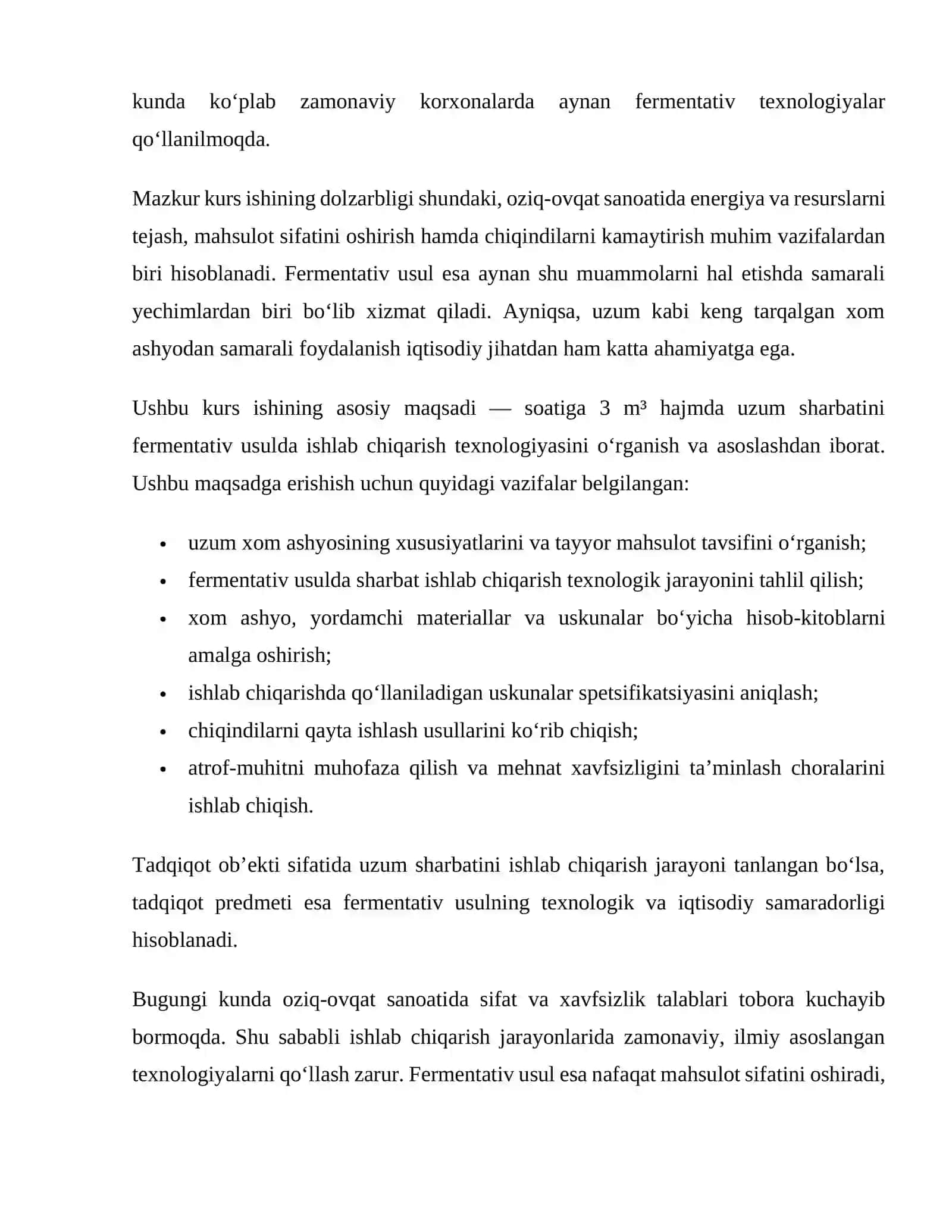 Uzum sharbatini fermentativ usulda ishlab chiqarish 3