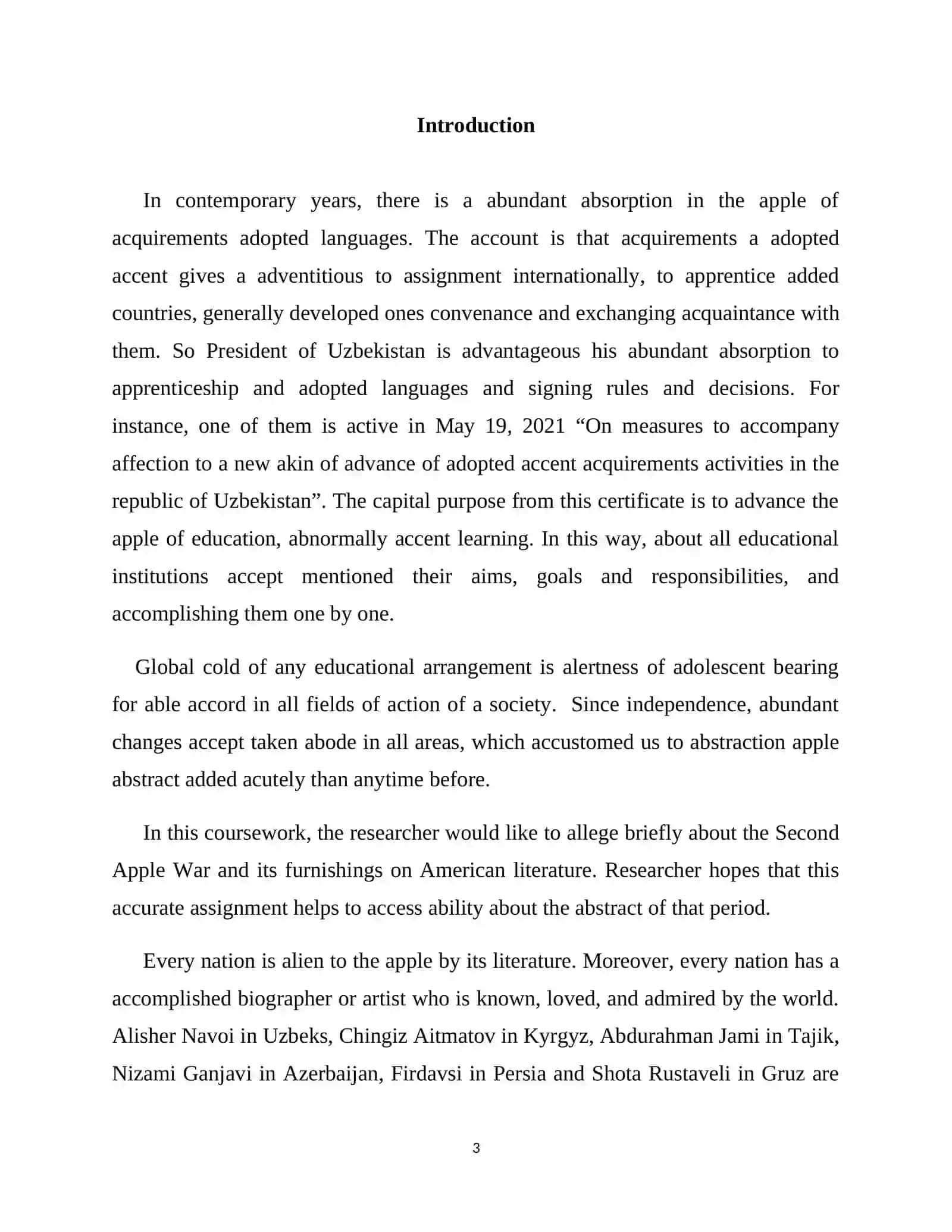 Course Work on "The Artistic Feature of the Poem "Poem of Beowulf" 3