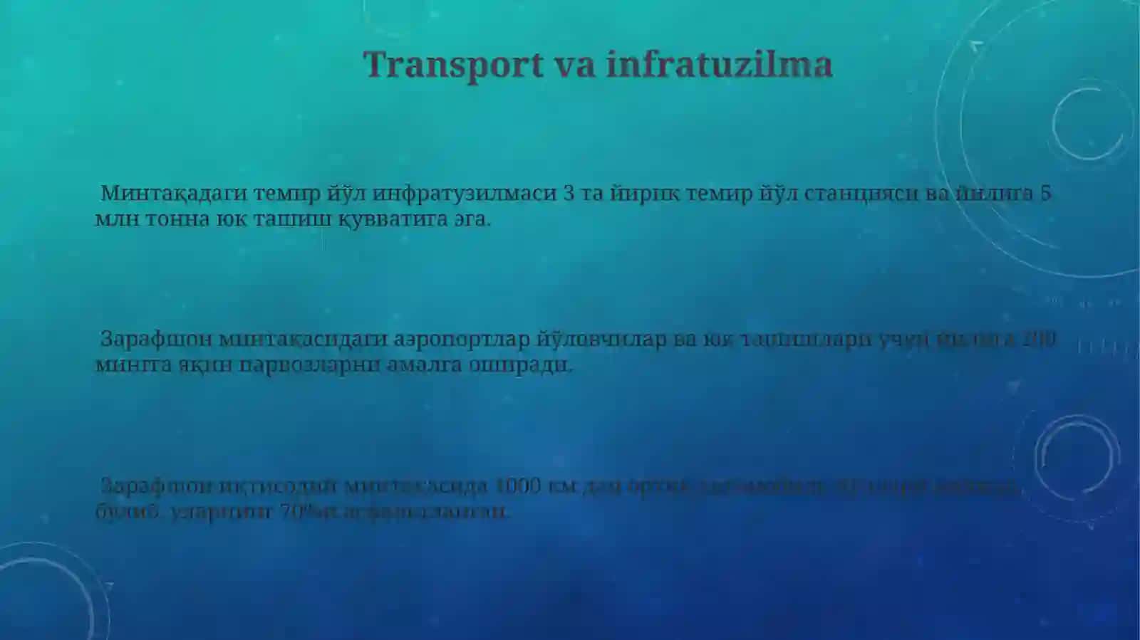 Zarafshon iqtisodiy rayoniga umumiy tavsif 3