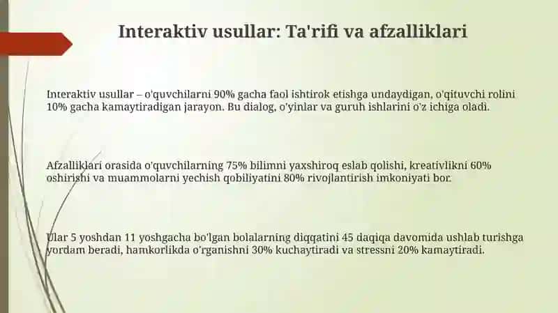 Boshlangʻich sinf matematika fanlarida interfaol metodlardan foydalanish 3