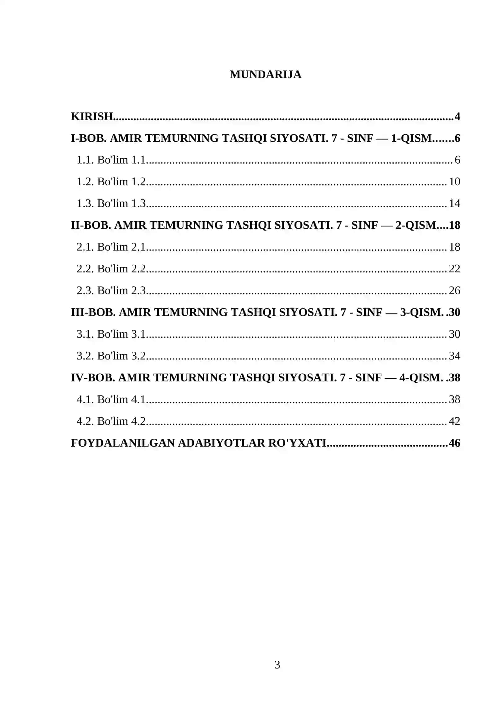 AMIR TEMURNING TASHQI SIYOSATI. 7 - SINF 3