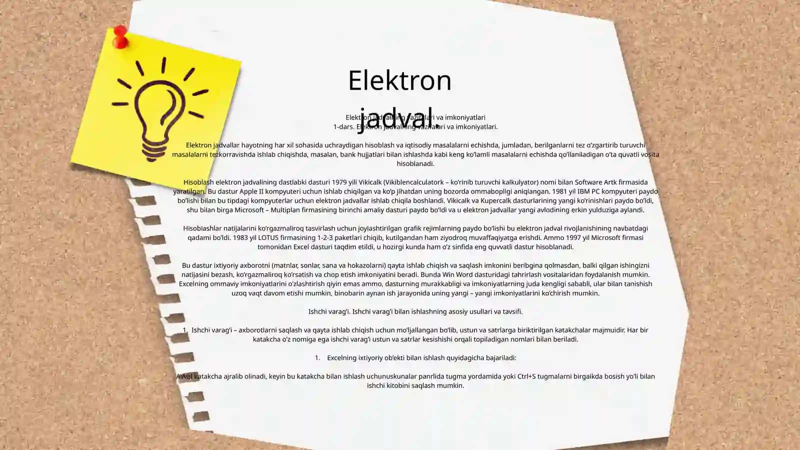 Elektron jadval protsessorlari,ularning vazifani va imkoniyatlari 3