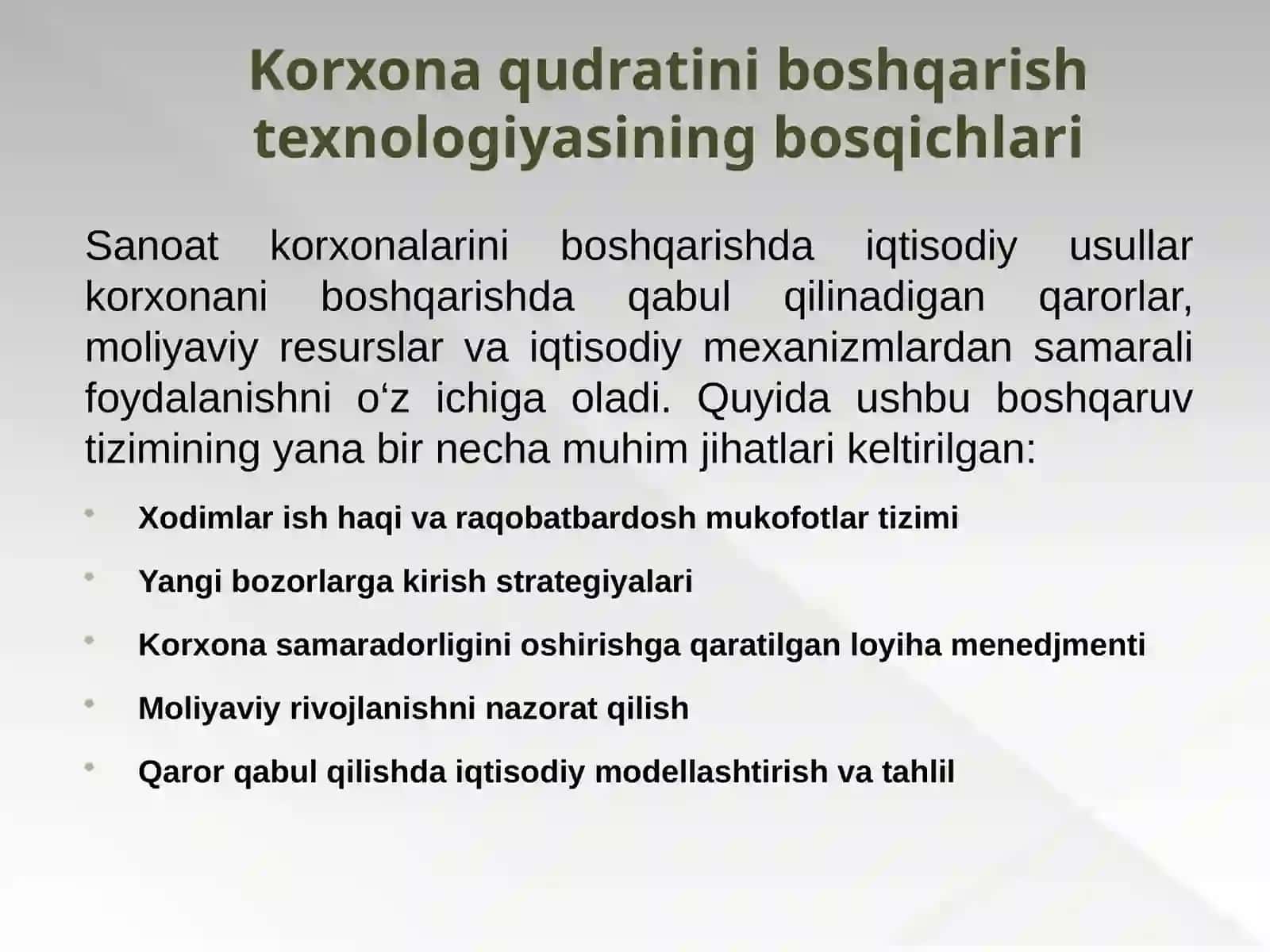 Sanoat korxonalarini boshqarishning iqtisodiy usullari 3