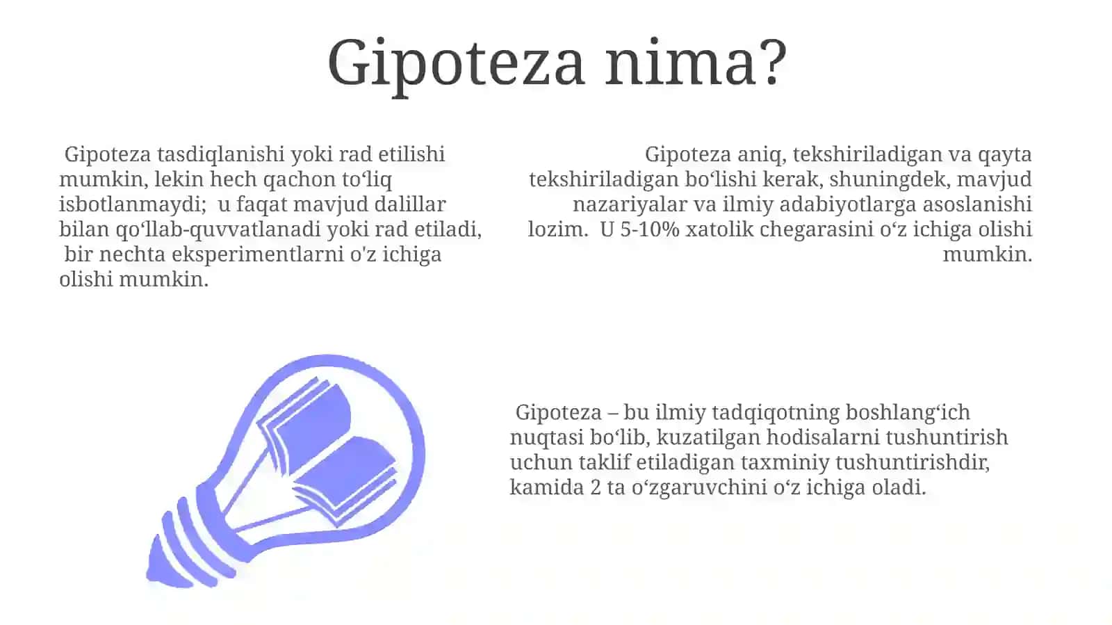 Gipoteza va uning ilmiy anglashdagi o'rni 3