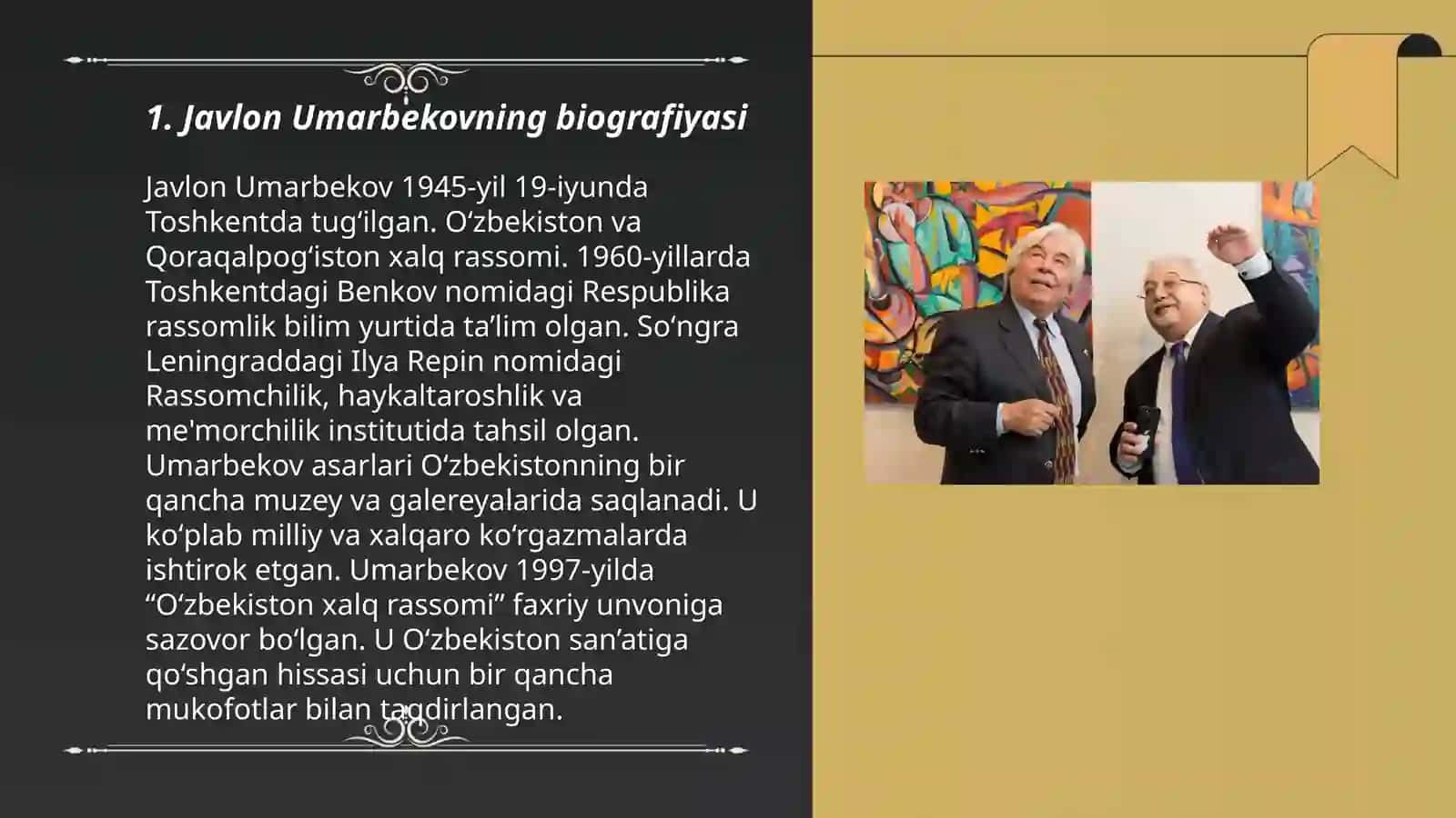 Javlon Umarbekovning biografiyasi 3