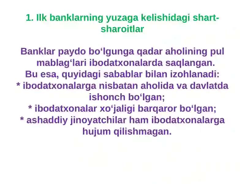 Banklarning kelibchiqishi va bank tizimi 3
