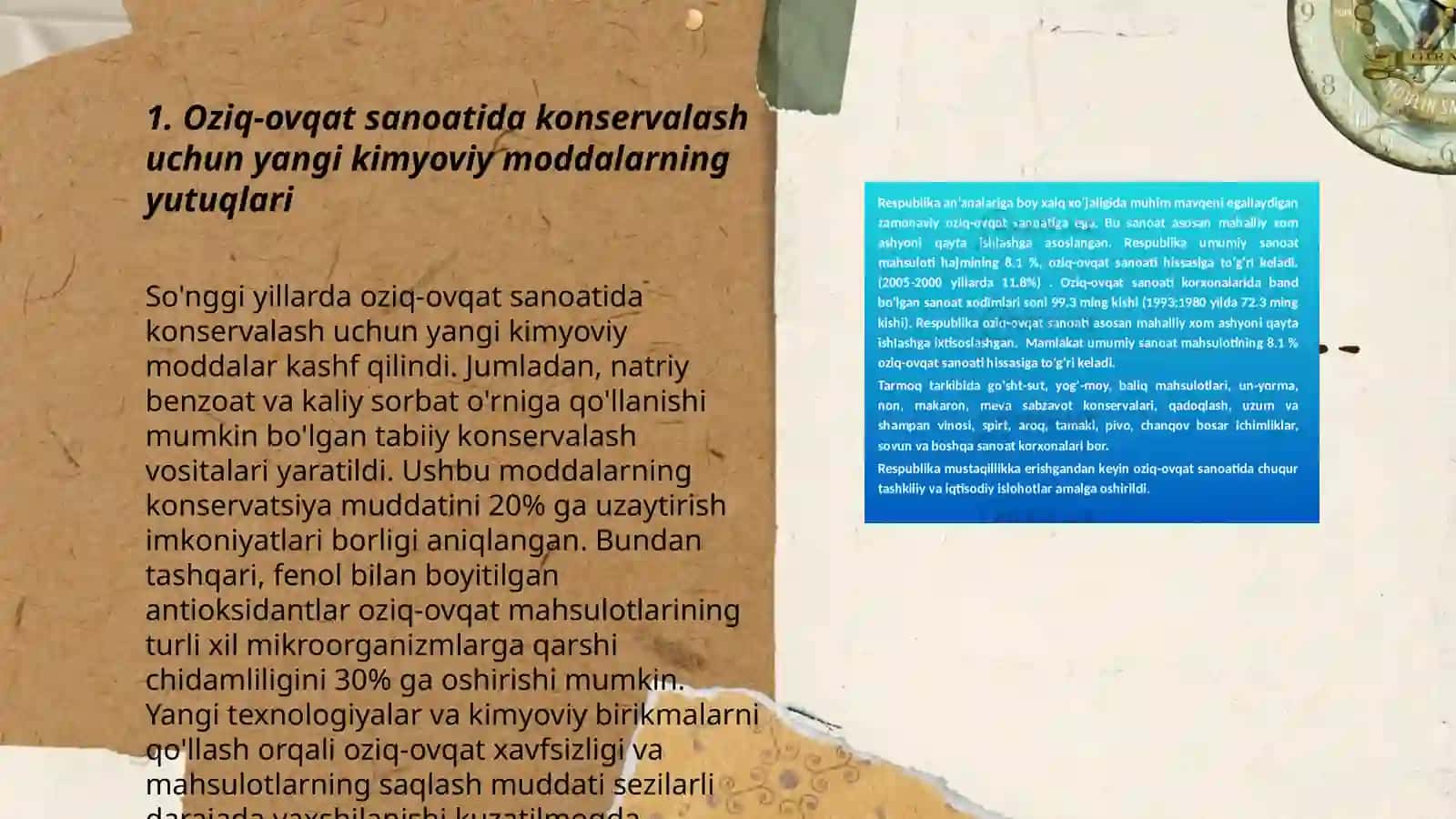 Tavarlar kimyosi yutuqlaridan oziq ovqat sanoati korxonalarida foydalanish 3