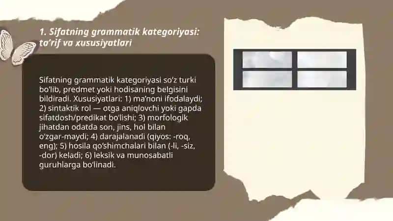 Sifatlarning grammatik kategoriyalari 3