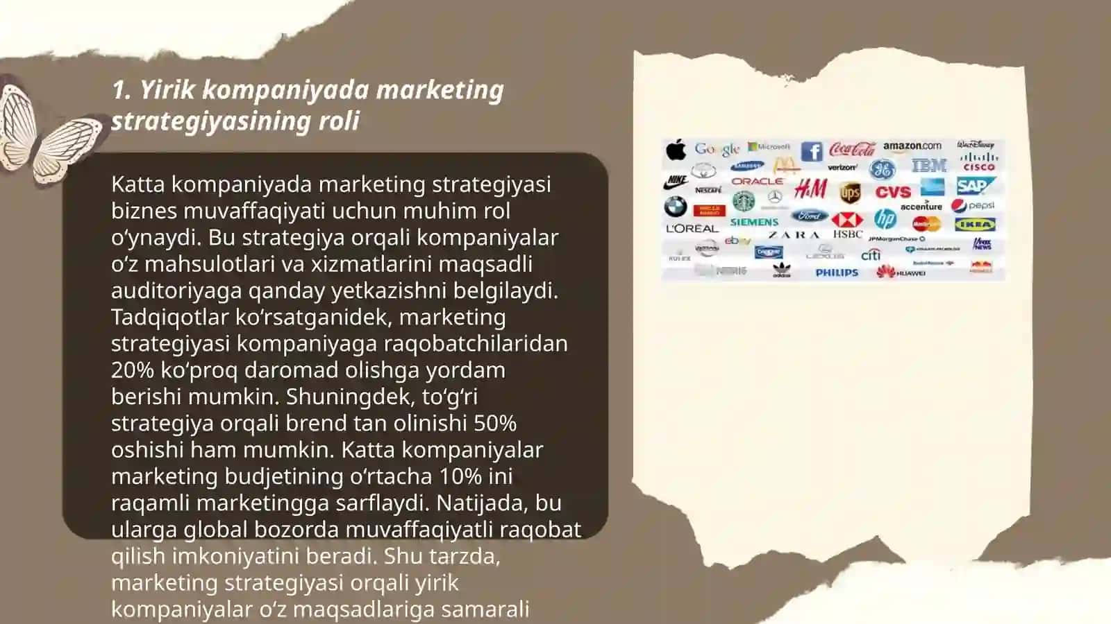 Yirik kompaniyaning marketing siyosati 3