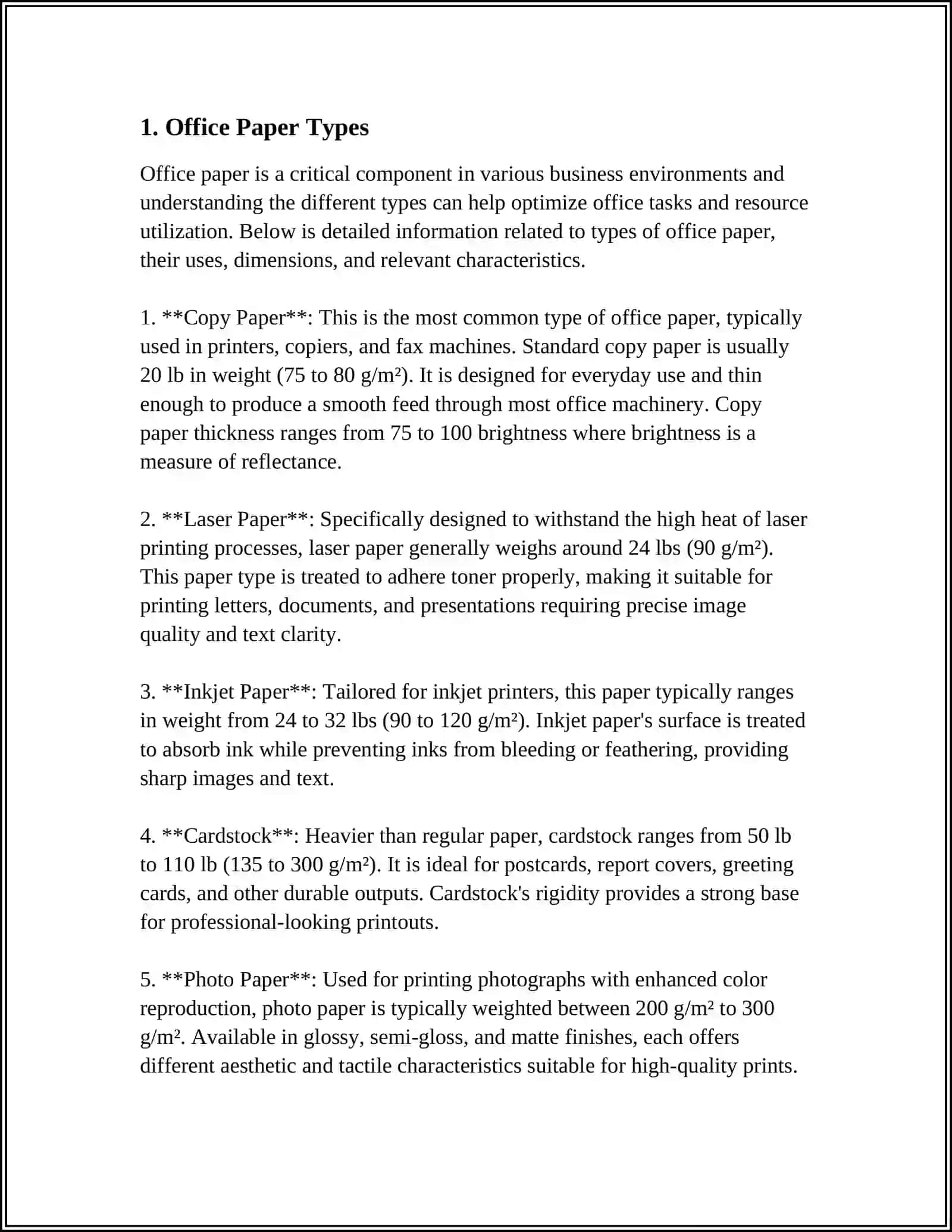 Office Paper Types 3