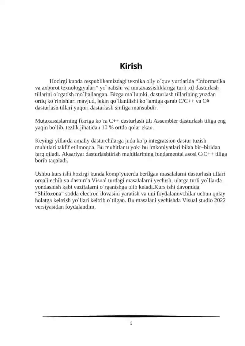 Dasturlash asoslari (kurs ishi) 3