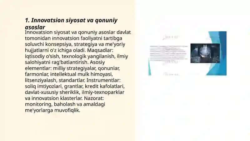 Innovatsion faoliyatni davlat tomonidan tartibga solish 3