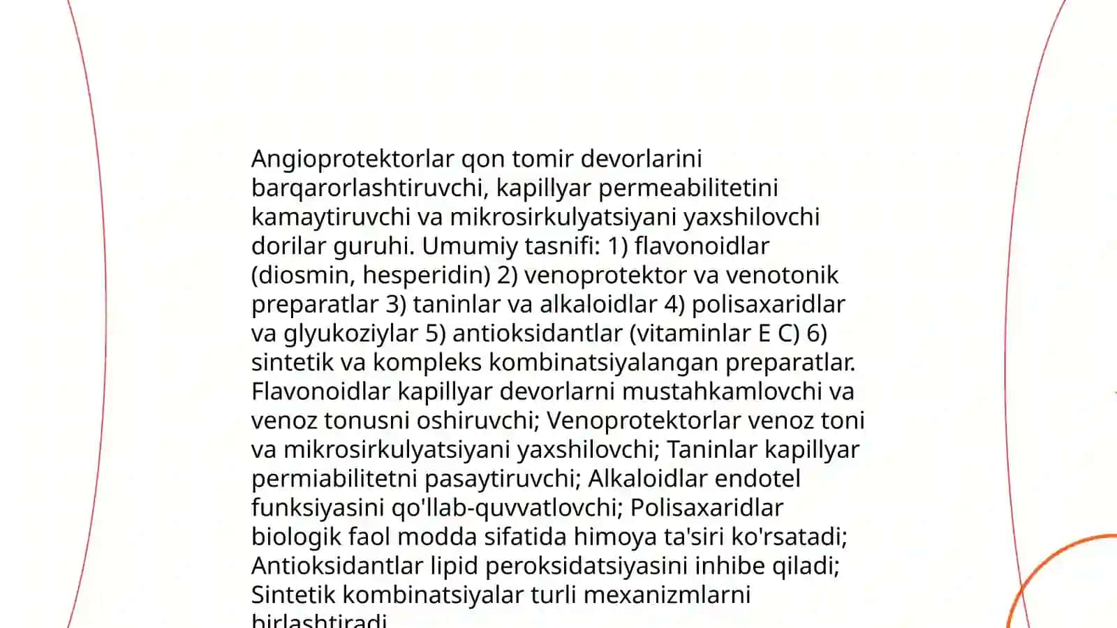 Angioprotektorlar, Venotrop vositalar, Ateroskleroz qarshi vositalar 3