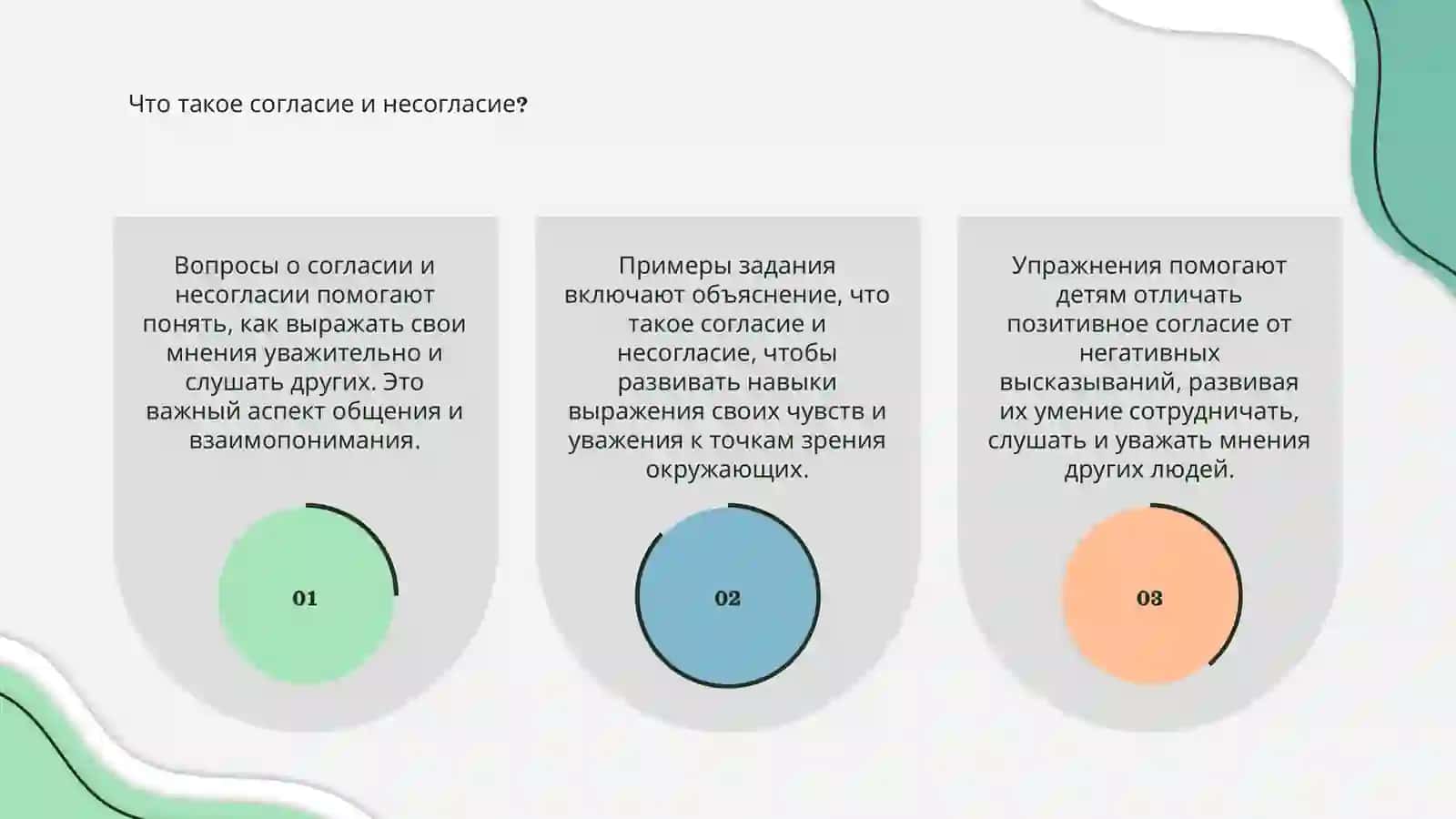 Вопросы о согласии и несогласии. Примеры задания 3
