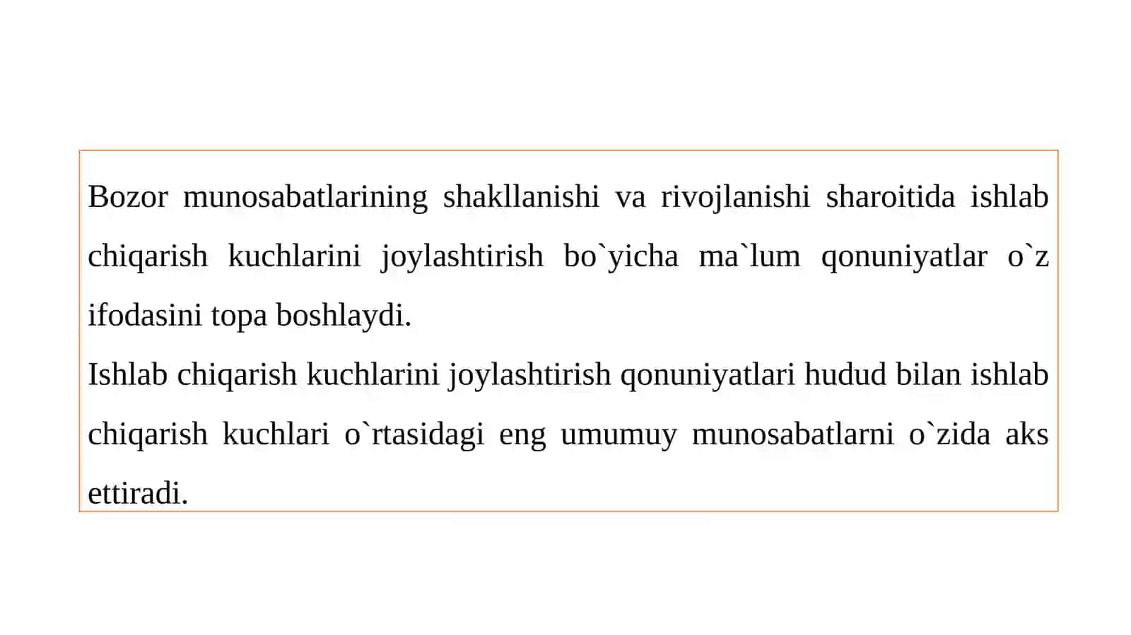 Ishlab chiqarish kuchlarini joylashtirish qonuniyatlari va tamoyillari 3