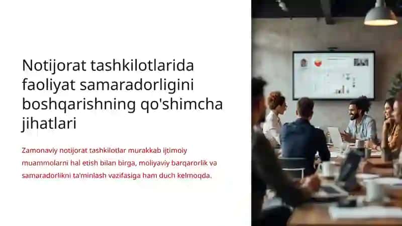 Faoliyatsamaradorligini boshqarishning qo'shimcha jihatlari 3