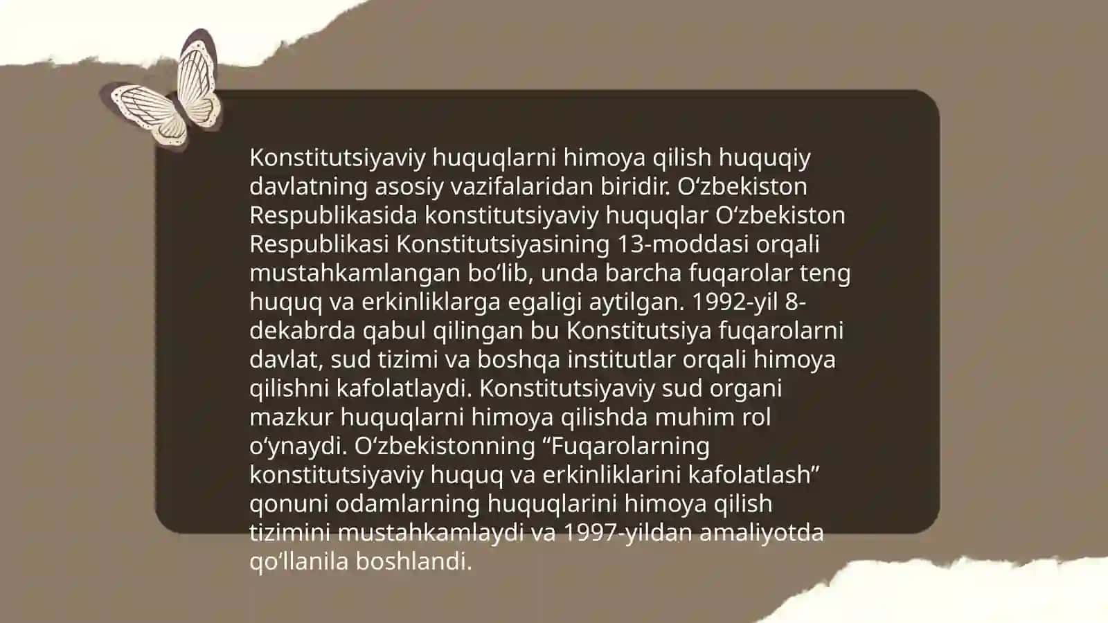 Konstitutsiyaviy Huquqlar (Constitutional Rights) 3