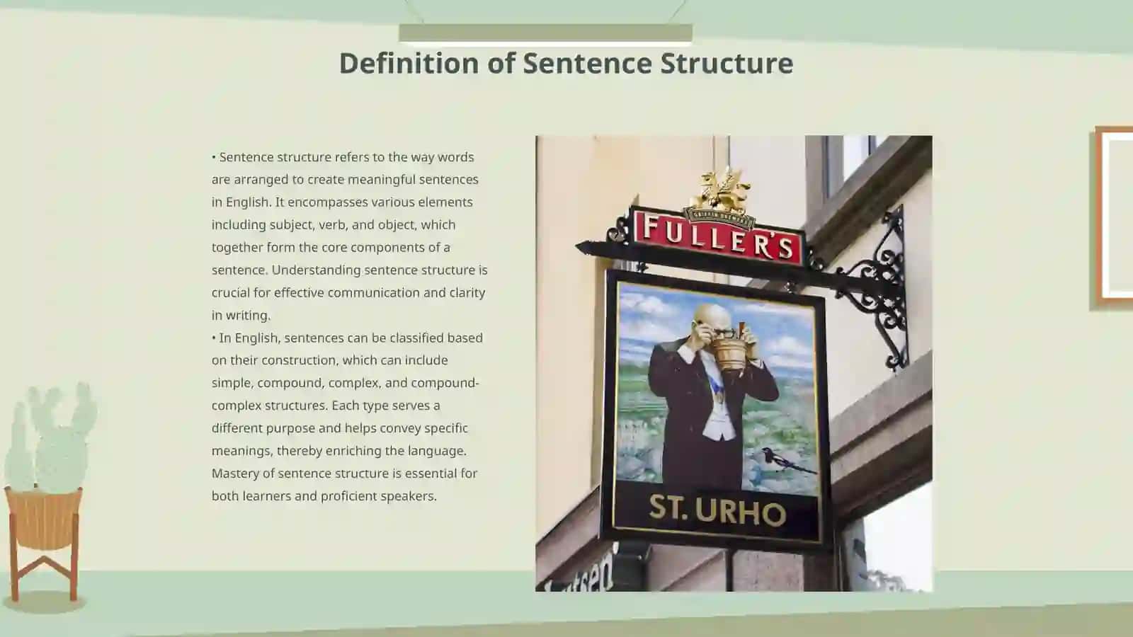 The structural classification of sentences in English 3