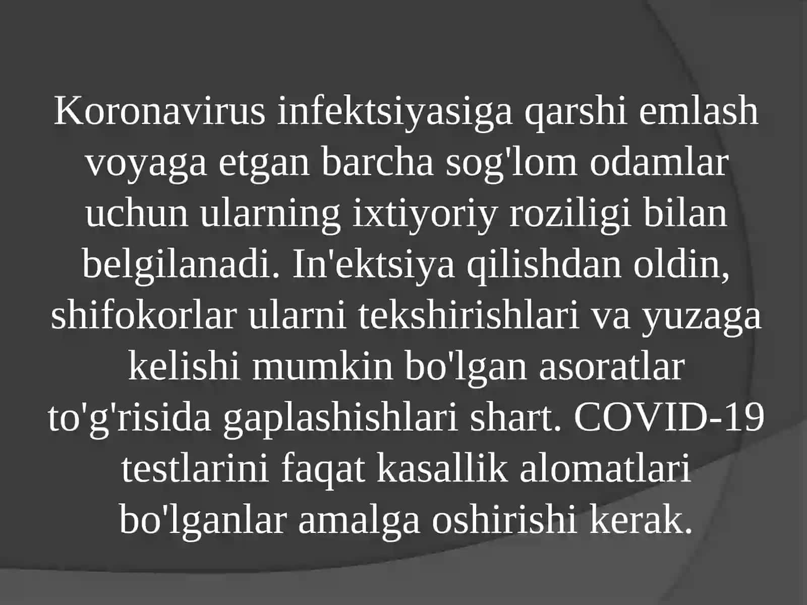 COVID-19ga qarshi emlash chora-tadbirlari 3