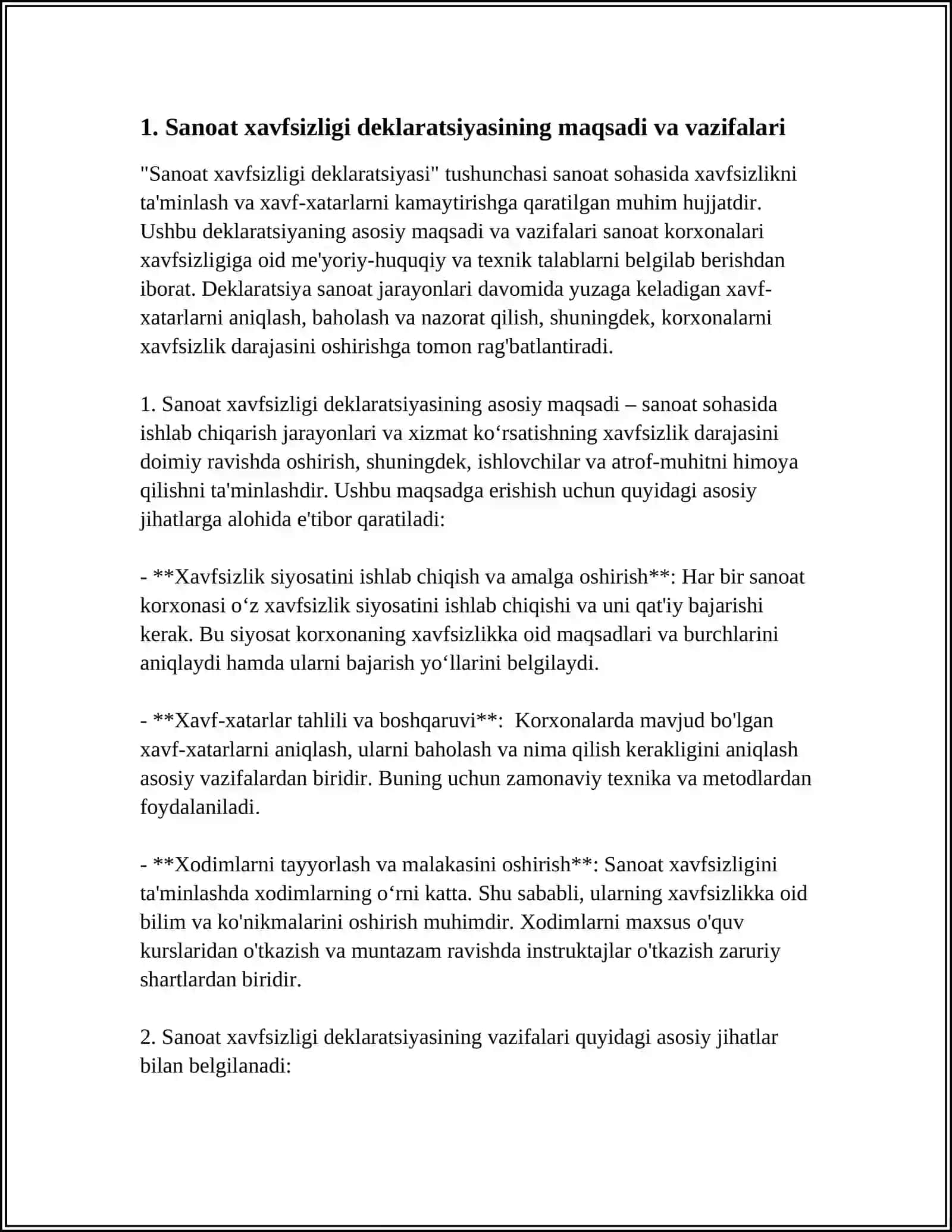 SANOAT XAVFSIZLIGI DEKLARATSIYASI 3