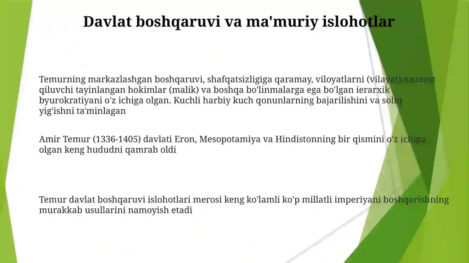 Temur davlatchiligi: boshqaruv va ma'muriyat 3
