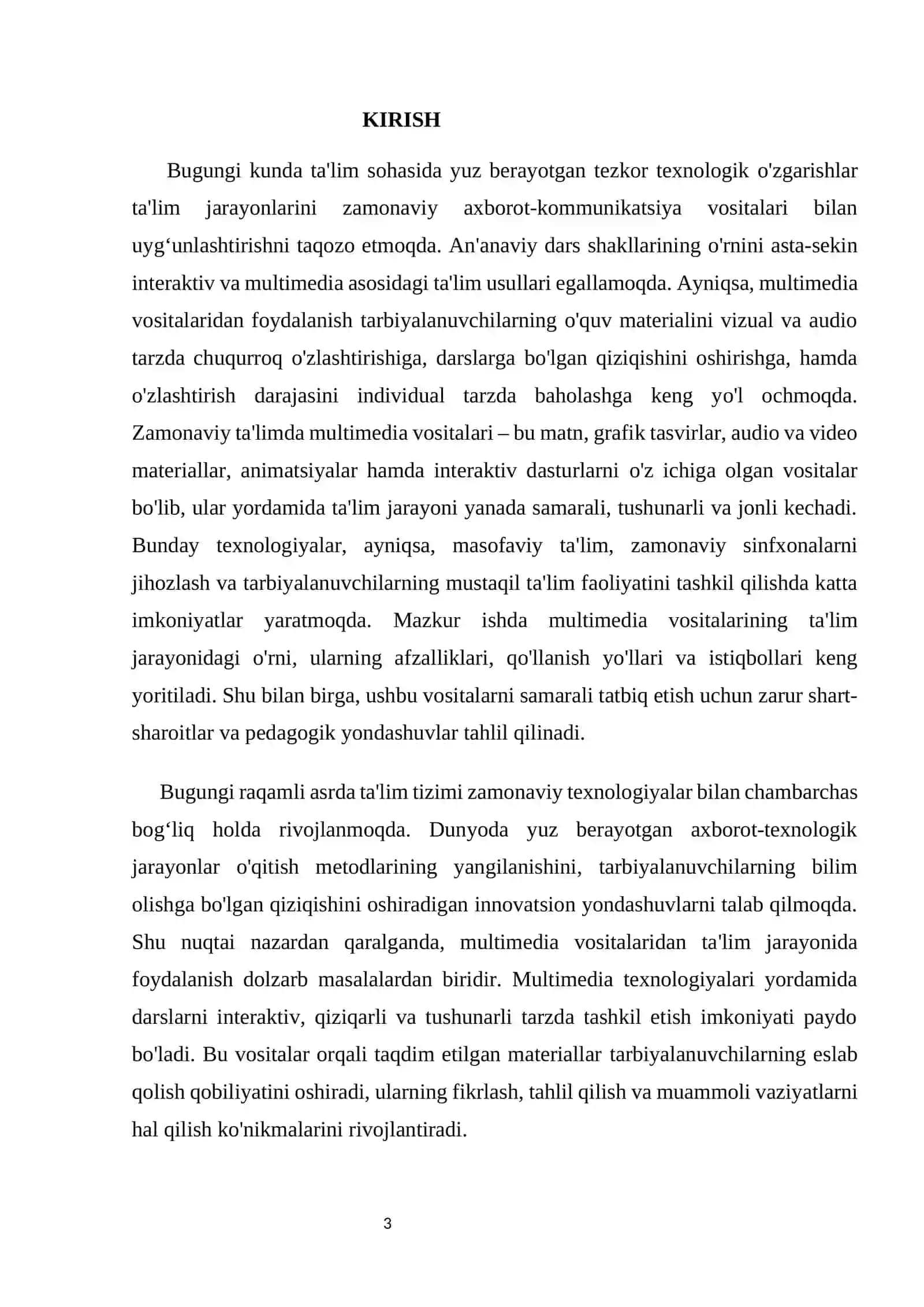 MTT larda multimedia vositalarining imkoniyatlari va ularni taʼlim jarayonida qoʻllash 3
