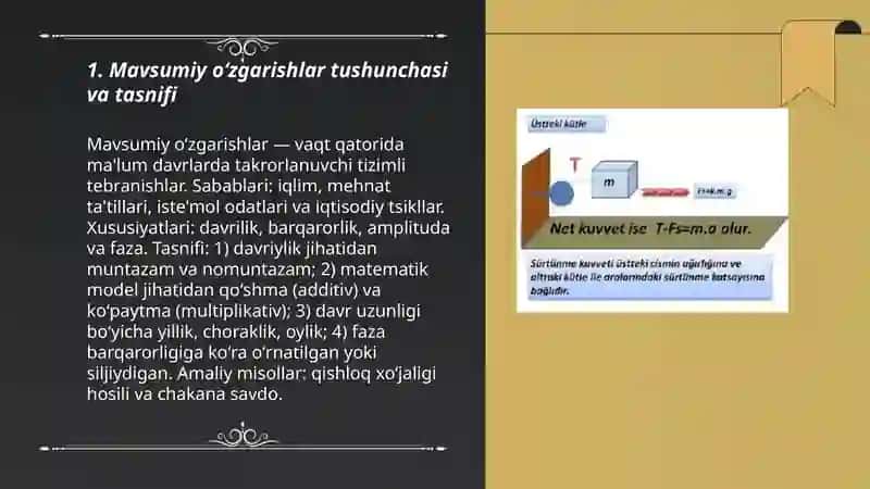 Dinamika qatorlarida mavsumiy tebranishlarni statistik oʻrganish usullari 3