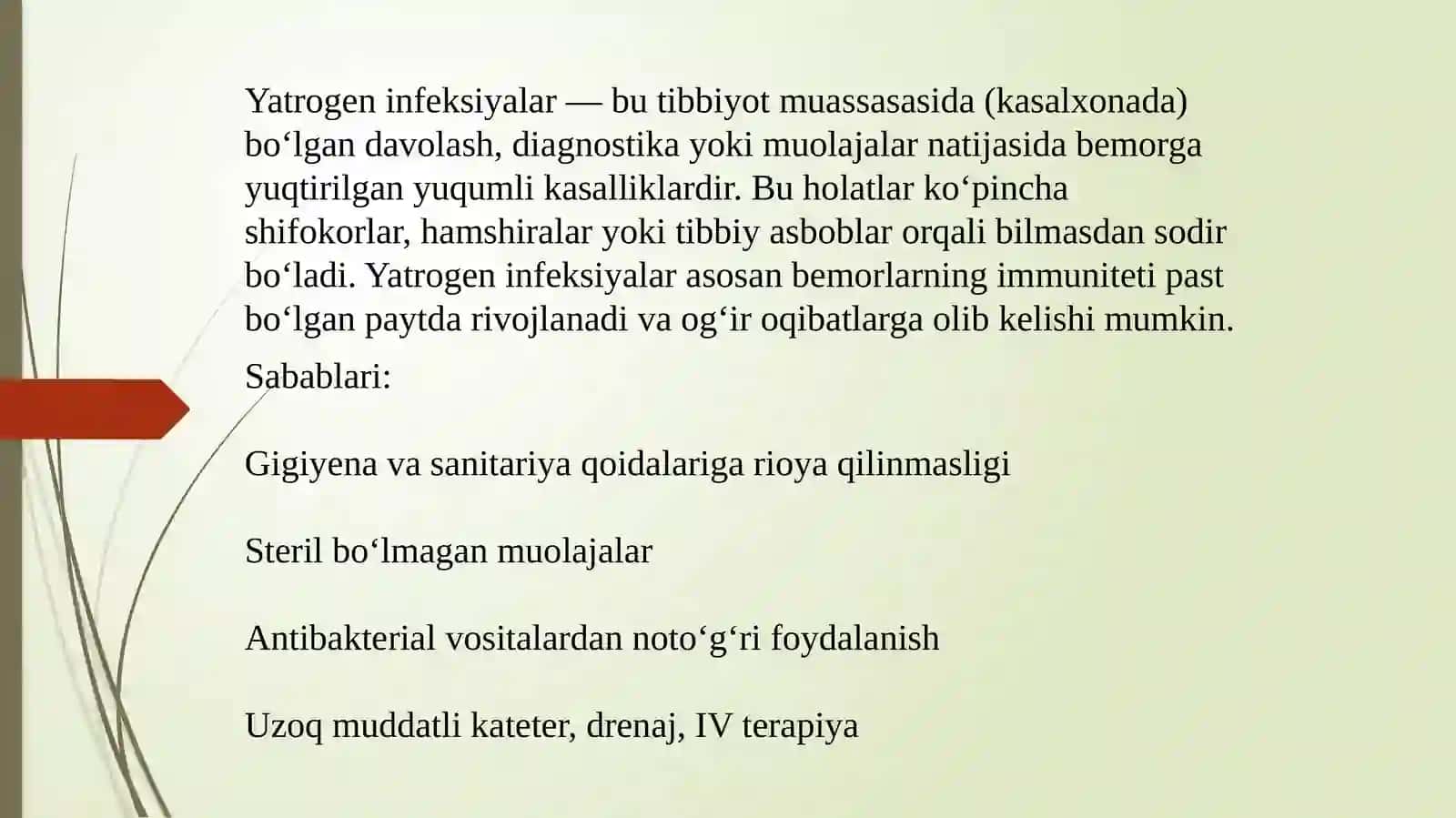 KASALHONA ICHIDA TARQALUVCHI YATROGEN YUQUMLI KASALLIKLAR QO’ZG’ATUVCHILARI VA ULARNI LABORATORIYA TASHXISLARI 3