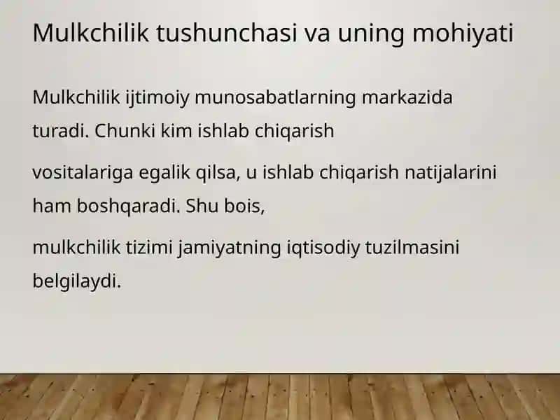 Mulkchilik munosabatlari 3