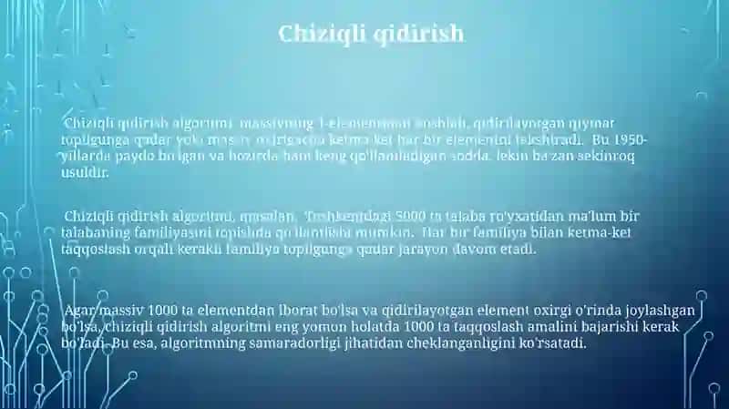 Chiziqli qidirish algoritmi 3