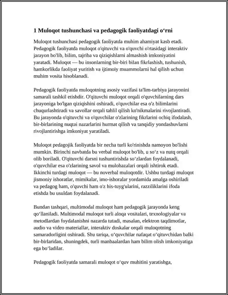 Mavzu: MULOQOT HAQIDA TUSHUNCHA PEDAGOGIK FAOLYATDA MULOQOT 3