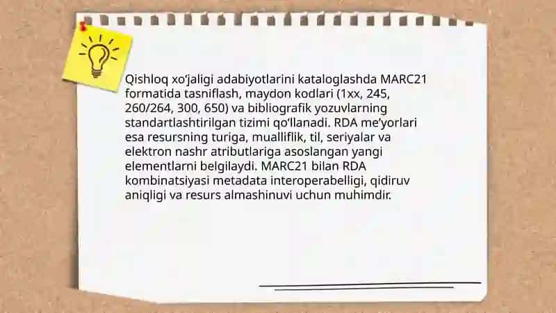 Qishloq xo'jalik sohasidagi ilmiy adabiyotlarni kataloglash va indekslashning zamonaviy usullari 3